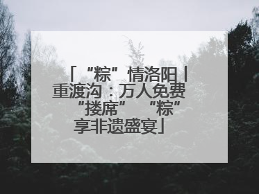 “粽”情洛阳丨重渡沟：万人免费“搂席” “粽”享非遗盛宴