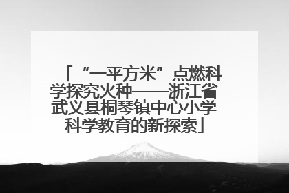 “一平方米”点燃科学探究火种——浙江省武义县桐琴镇中心小学科学教育的新探索