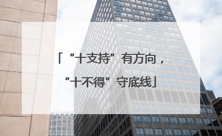 “十支持”有方向，“十不得”守底线