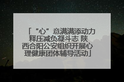 “心”意满满添动力 释压减负凝斗志 陕西合阳公安组织开展心理健康团体辅导活动