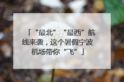 “最北”“最西”航线来袭，这个暑假宁波机场带你“飞”