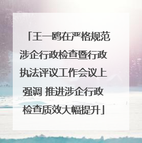 王一鸥在严格规范涉企行政检查暨行政执法评议工作会议上强调 推进涉企行政检查质效大幅提升