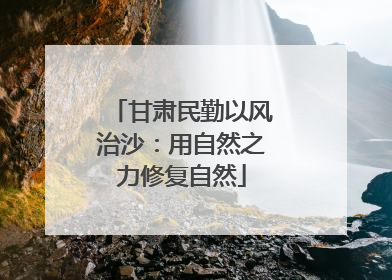 甘肃民勤以风治沙：用自然之力修复自然