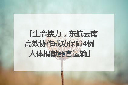 生命接力，东航云南高效协作成功保障4例人体捐献器官运输