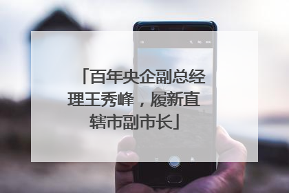 百年央企副总经理王秀峰，履新直辖市副市长
