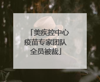 美疾控中心疫苗专家团队全员被裁