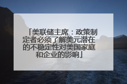 美联储主席：政策制定者必须了解美元潜在的不稳定性对美国家庭和企业的影响