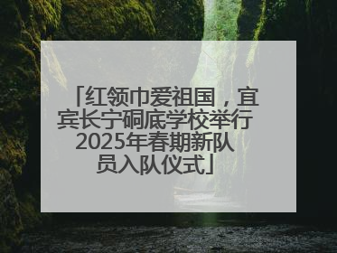 红领巾爱祖国，宜宾长宁硐底学校举行2025年春期新队员入队仪式