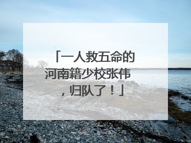 一人救五命的河南籍少校张伟，归队了！