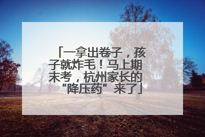 一拿出卷子，孩子就炸毛！马上期末考，杭州家长的“降压药”来了
