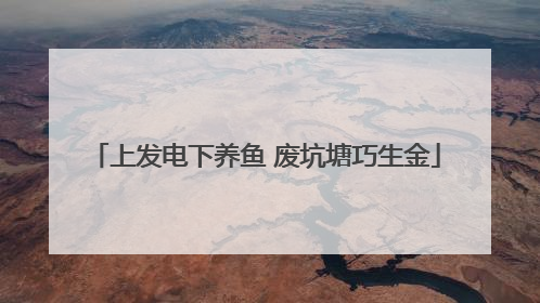 上发电下养鱼 废坑塘巧生金