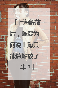 上海解放后，陈毅为何说上海只能算解放了一半？