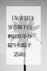 东安县白牙市镇下白鸭社区举办端午包粽子活动
