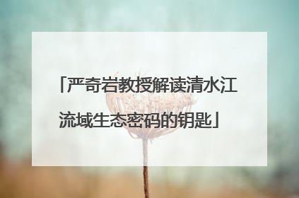 严奇岩教授解读清水江流域生态密码的钥匙