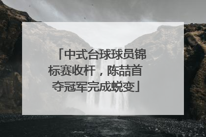 中式台球球员锦标赛收杆，陈喆首夺冠军完成蜕变