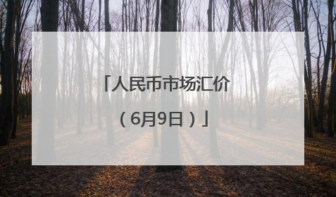 人民币市场汇价（6月9日）
