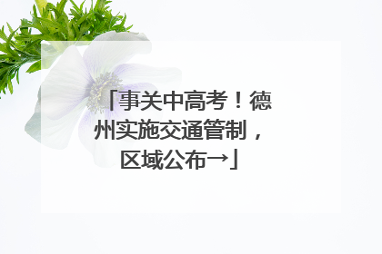 事关中高考！德州实施交通管制，区域公布→