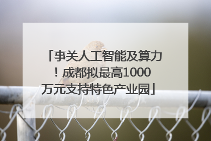 事关人工智能及算力！成都拟最高1000万元支持特色产业园