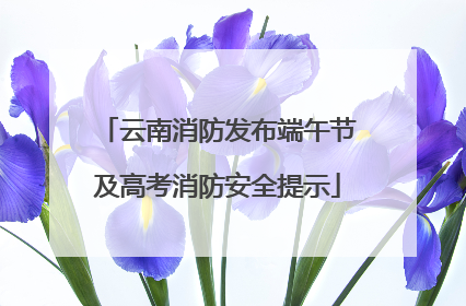 云南消防发布端午节及高考消防安全提示