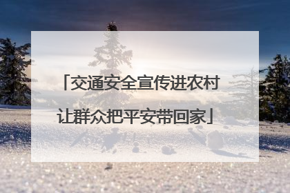 交通安全宣传进农村 让群众把平安带回家