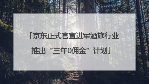 京东正式官宣进军酒旅行业 推出“三年0佣金”计划