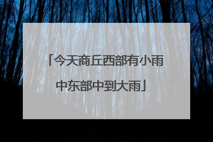 今天商丘西部有小雨 中东部中到大雨