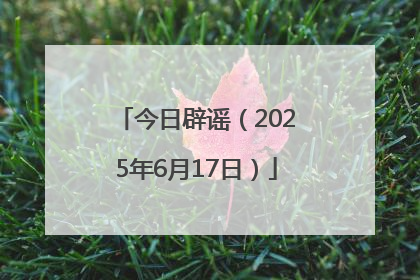 今日辟谣（2025年6月17日）