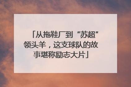 从拖鞋厂到“苏超”领头羊，这支球队的故事堪称励志大片