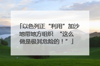 以色列正“利用”加沙地带地方组织  “这么做是极其危险的！”