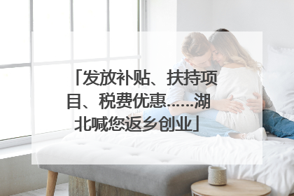 发放补贴、扶持项目、税费优惠……湖北喊您返乡创业