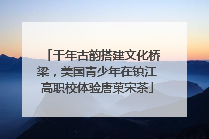 千年古韵搭建文化桥梁，美国青少年在镇江高职校体验唐菓宋茶