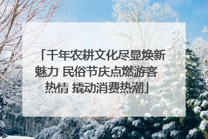 千年农耕文化尽显焕新魅力 民俗节庆点燃游客热情 撬动消费热潮