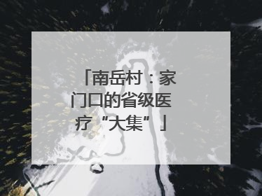 南岳村：家门口的省级医疗“大集”