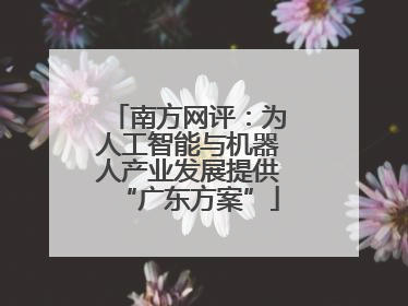 南方网评：为人工智能与机器人产业发展提供“广东方案”