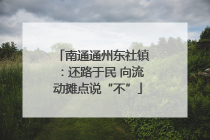 南通通州东社镇：还路于民 向流动摊点说“不”