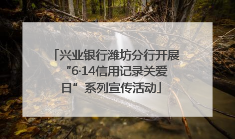 兴业银行潍坊分行开展“6·14信用记录关爱日”系列宣传活动