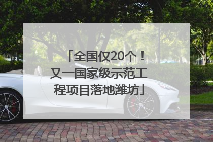 全国仅20个！又一国家级示范工程项目落地潍坊