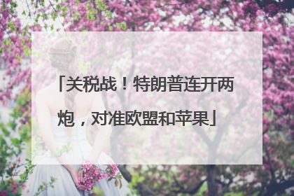 关税战！特朗普连开两炮，对准欧盟和苹果