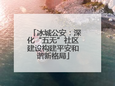 冰城公安：深化“五无”社区建设构建平安和谐新格局