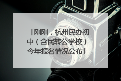 刚刚，杭州民办初中（含民转公学校）今年报名情况公布