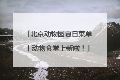 北京动物园夏日菜单丨动物食堂上新啦！