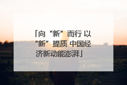向“新”而行 以“新”提质 中国经济新动能澎湃