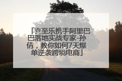 喜至乐携手阿里巴巴落地实战专家-孙倩，教你如何7天爆单逆袭跨境电商
