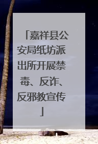 嘉祥县公安局纸坊派出所开展禁毒、反诈、反邪教宣传