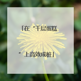 在“千层蛋糕”上高效成桩