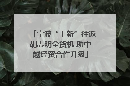 宁波“上新”往返胡志明全货机 助中越经贸合作升级