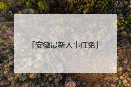 安徽最新人事任免
