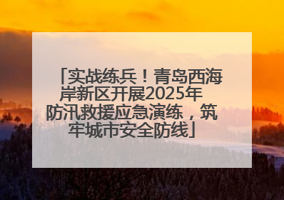 实战练兵！青岛西海岸新区开展2025年防汛救援应急演练，筑牢城市安全防线