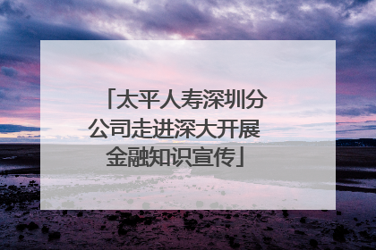 太平人寿深圳分公司走进深大开展金融知识宣传