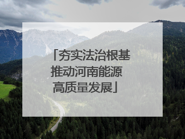 夯实法治根基 推动河南能源高质量发展